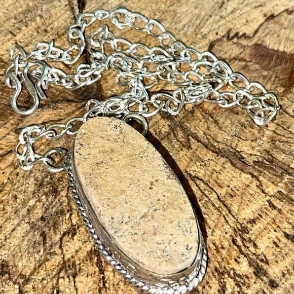 Dendritic Fossil Pendant Necklace 15” - 17” - Picture 2 of 9